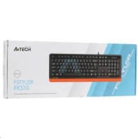 Клавиатура A4Tech Fstyler FKS10 черный/оранжевый USB [FKS10 ORANGE]