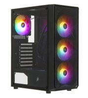 Корпус 1STPLAYER FD3 (FD3-BK-4F1) Black / ATX / 4x120mm LED fans inc.