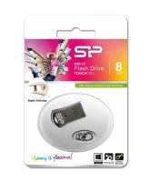 Флеш Диск Silicon Power 8Gb Touch T01 USB2.0 черный/серебристый [SP008GBUF2T01V1K]