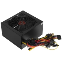 Блок питания Ginzzu CB500 12CM black,24+4p,PCI-E, 4*SATA, 3*IDE,оплетка MB, кабель питания