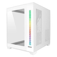 Корпус Ginzzu V420 RGB подсветка, закаленное стекло 1*USB 3.0,1*USB 2.0, AU Белый mATX