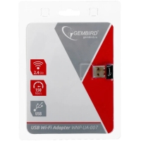 Сетевой микро адаптер WiFi Gembird 150 Мбит, USB, 802.11b/g/n (WNP-UA-007)