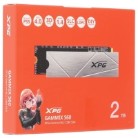 SSD ADATA Gammix S60 Blade AGAMMIXS60-2T-CS 2048GB, M.2(22x80mm), NVMe, PCIe 4.0 x4, 3D NAND, R/W 5000/4200MB/s