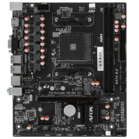 AFOX B450D4-MA5-V2, AM4, AMD B450, 2xDDR4, 4xSATA, 1xM.2, 1xPCIe 3.0 x16, 2xPCIe x1, 1xHDMI, 1xVGA, 1x 1Gb LAN, 2xUSB-A 2.0, 4xUSB-A 3.0, 3x3.5 мм, 5.
