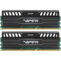 Оперативная память Patriot Viper 3, DDR3, 16GB (2x8 GB), 1866 MHz, CL10, DIMM, радиатор, черный [PV316G186C0K]