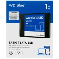 Накопитель SSD WD Blue SA510 WDS100T3B0A, 1Tb, SATA III, 2.5", R/W 560/520