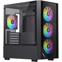Корпус XASTRA A401M 4FRGB Black (A401M-4FC12F-BK) mATX/Mesh/half size TG / 4x120mm FRGB fans