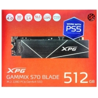 512GB; SSD; M.2; ADATA XPG GAMMIX S70 BLADE; 7200/2600MB/s; TBW 370Tb; IOPS 425000/510000; [AGAMMIXS70B-512G-CS]