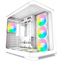 Корпус SAMA V60 White (V60-WHADA7X1-GL) без БП, Midi-Tower, TG, 7x120mm ARGB, 2xUSB 3.0 + 1xUSB 3.1 Type-C, ATX, mITX