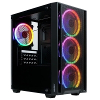 Корпус Ginzzu CL630 mATX Fan 4*12FRGB передняя панель сетка